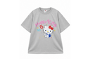 【OLD ORDER】 Big Kitty Print Design T-shirt / Gray