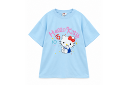 【OLD ORDER】 Big Kitty Print Design T-shirt / Blue