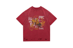 【OVC】FLAG LOGO VINTAGE T-SHIRTS / RED